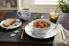 Dinnerware Set with Gold Flatware, Porcelain, 16-Piece Dinnerware, Grey Marble Look – view 8