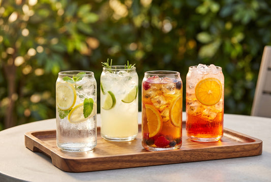 Borosilicate Glass Tumblers, Set of 4, 480 ml (16.2 oz) Drinking Glasses, lifestyle