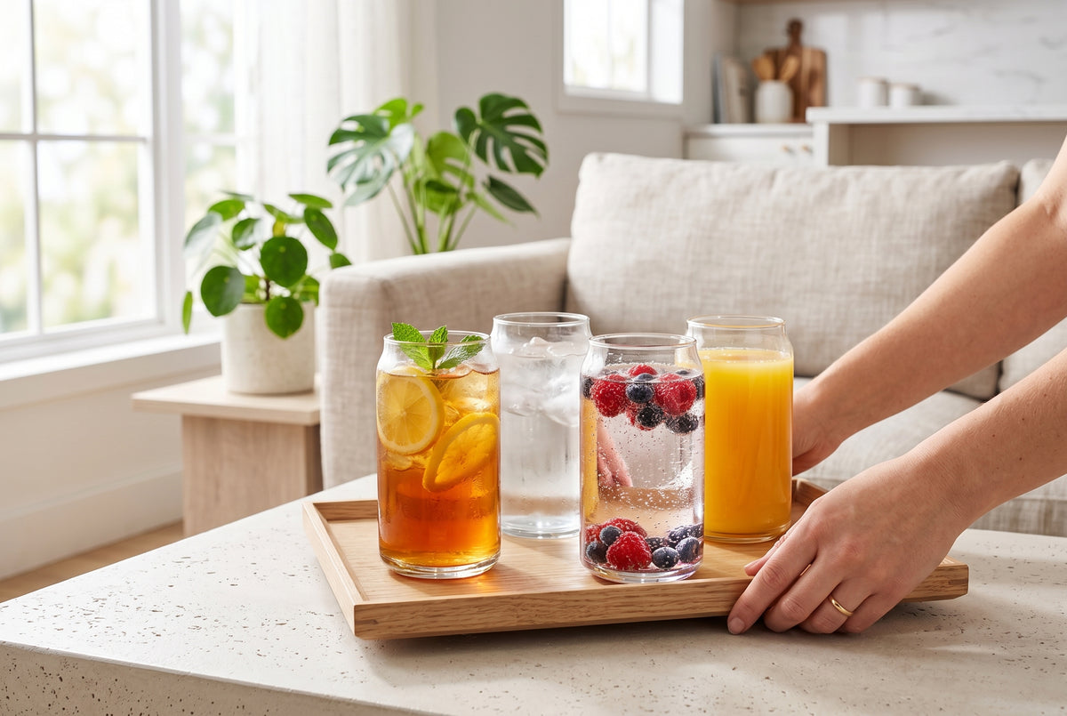 Verres en borosilicate dans un décor
