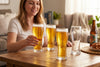 Pilsner Beer Glasses in a styled setting