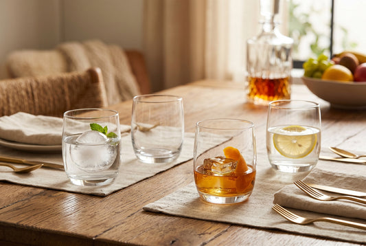 Whiskey Glasses, Set of 4, 380 ml (12.8 oz) Old Fashioned Rocks Glasses, lifestyle
