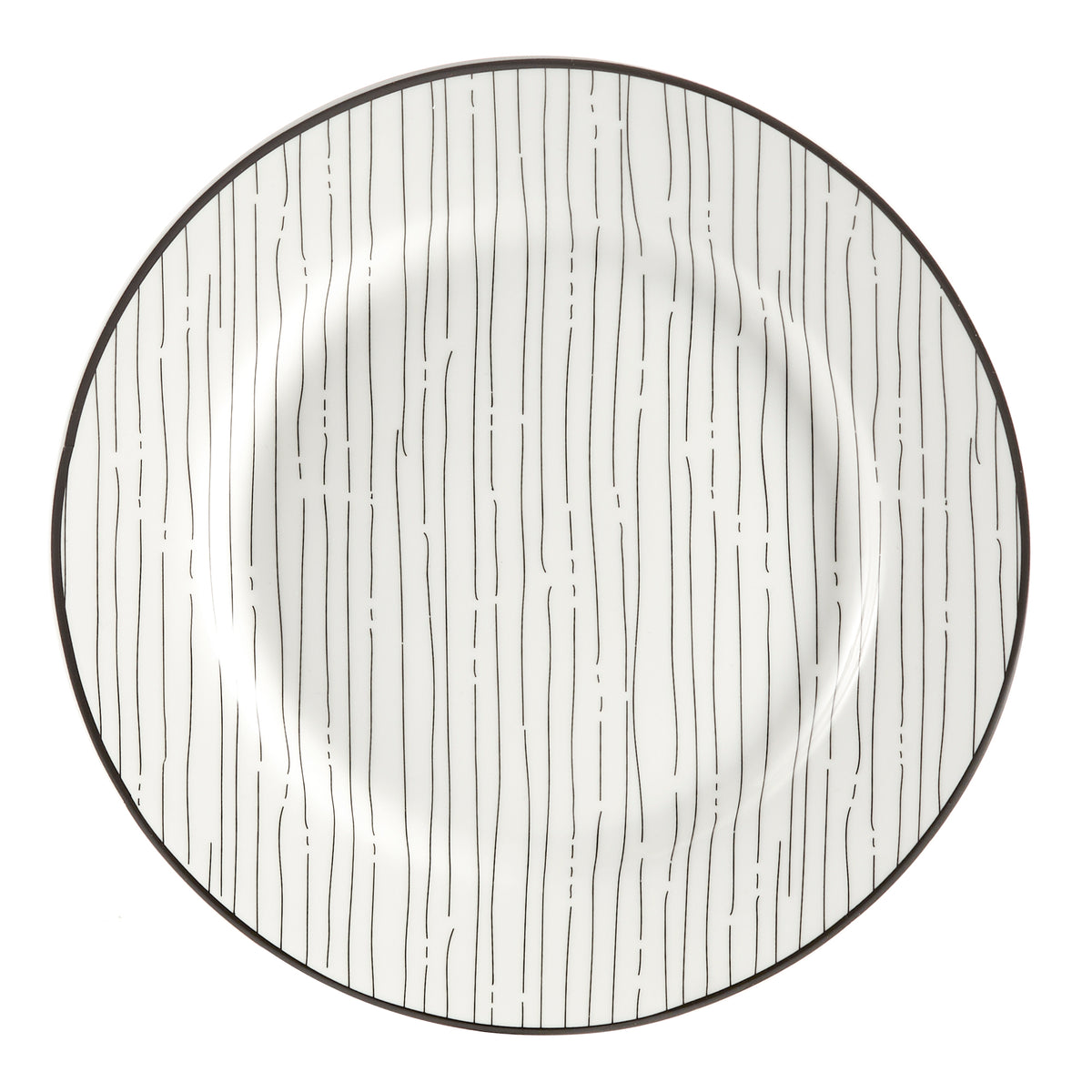 Dinnerware Set with Black Flatware, Porcelain, 12-Piece Dinnerware, Black and White Patterns – view 3