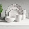 Dinnerware Set with Black Flatware, Porcelain, 12-Piece Dinnerware, Black and White Patterns – view 14