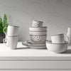Dinnerware Set with Black Flatware, Porcelain, 12-Piece Dinnerware, Black and White Patterns – view 15