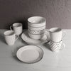 Dinnerware Set with Black Flatware, Porcelain, 12-Piece Dinnerware, Black and White Patterns – view 16