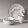 Dinnerware Set with Black Flatware, Porcelain, 12-Piece Dinnerware, Black and White Patterns – view 17