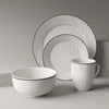 Dinnerware Set with Black Flatware, Porcelain, 12-Piece Dinnerware, Black and White Patterns – view 18