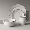 Dinnerware Set with Black Flatware, Porcelain, 12-Piece Dinnerware, Black and White Patterns – view 19