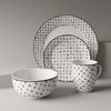 Dinnerware Set with Black Flatware, Porcelain, 12-Piece Dinnerware, Black and White Patterns – view 20