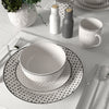 Dinnerware Set with Black Flatware, Porcelain, 12-Piece Dinnerware, Black and White Patterns – view 21