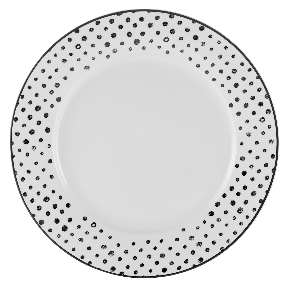 Dinnerware Set with Black Flatware, Porcelain, 12-Piece Dinnerware, Black and White Patterns – view 24