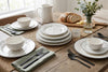 Dinnerware Set with Black Flatware, Porcelain, 12-Piece Dinnerware, Black and White Patterns – view 22