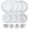 Dinnerware Set with Black Flatware, Porcelain, 12-Piece Dinnerware, Black and White Patterns – view 32