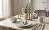 Dinnerware Set with Gold Flatware, Porcelain, 16-Piece Dinnerware, Grey and Gold Marble Look – view 6