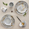 Dinnerware Set with Gold Flatware, Porcelain, 16-Piece Dinnerware, Grey and Gold Marble Look – view 11
