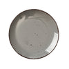 Dinnerware Set with Silver Flatware, Stoneware, 16-Piece Dinnerware, Grey Speckled, Brown Rim – view 4