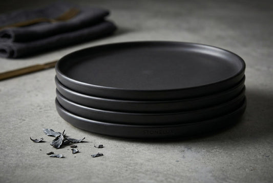 Dinner Plates, Set of 4, Stoneware, 26.5 cm (10.4 in), Matte Black – view 2