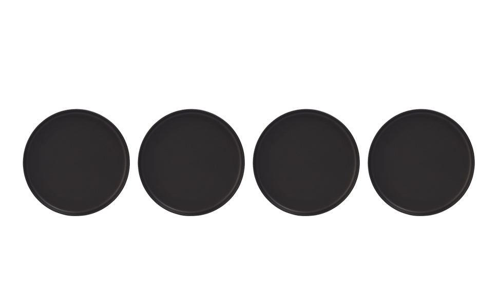 Assiettes plates en grès, ensemble de 4, 26,5 cm, noir mat – vue 7