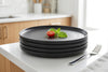 Dinner Plates, Set of 4, Stoneware, 26.5 cm (10.4 in), Matte Black
