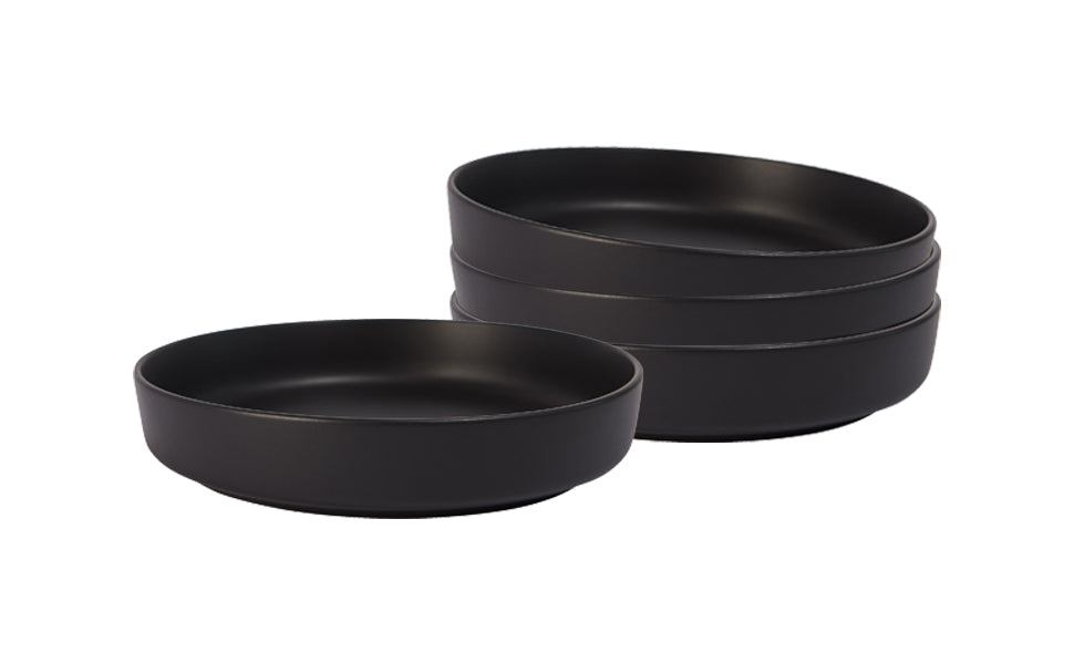 Pasta Bowls, Set of 4, Stoneware, 22 cm (8.7 in), Matte Black – view 5