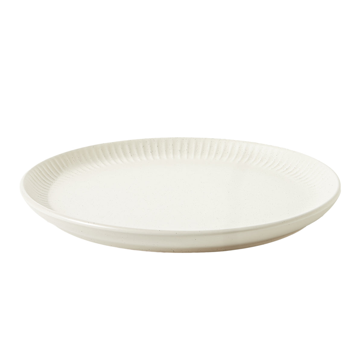 Dinnerware Set, 12-Piece, Stoneware, Fluted Embossed, Bone – view 3