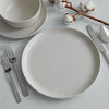 Dinnerware Set, 12-Piece, Stoneware, Fluted Embossed, Bone – view 10