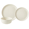 Dinnerware Set, 12-Piece, Stoneware, Fluted Embossed, Bone – view 11