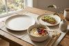 Dinnerware Set, 12-Piece, Stoneware, Fluted Embossed, Bone