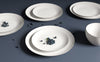 Ensemble de vaisselle, 12 pièces, porcelaine, blanc à rebord platine – vue 2