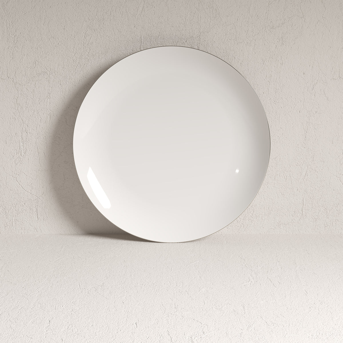Ensemble de vaisselle, 12 pièces, porcelaine, blanc à rebord platine – vue 3