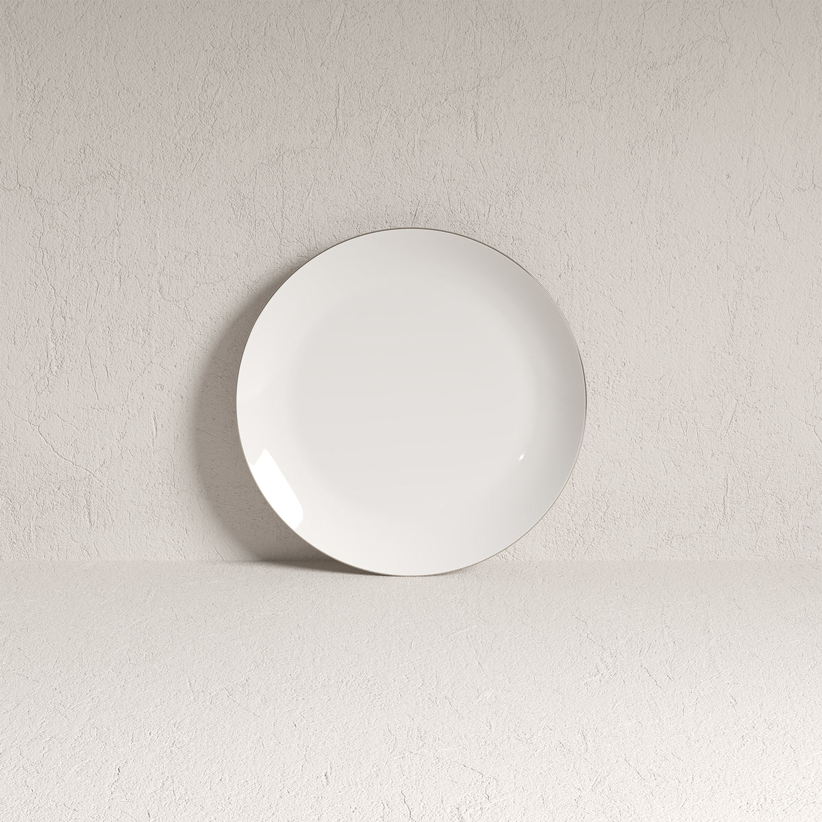Ensemble de vaisselle, 12 pièces, porcelaine, blanc à rebord platine – vue 4