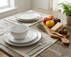 Ensemble de vaisselle, 12 pièces, porcelaine, blanc à rebord platine