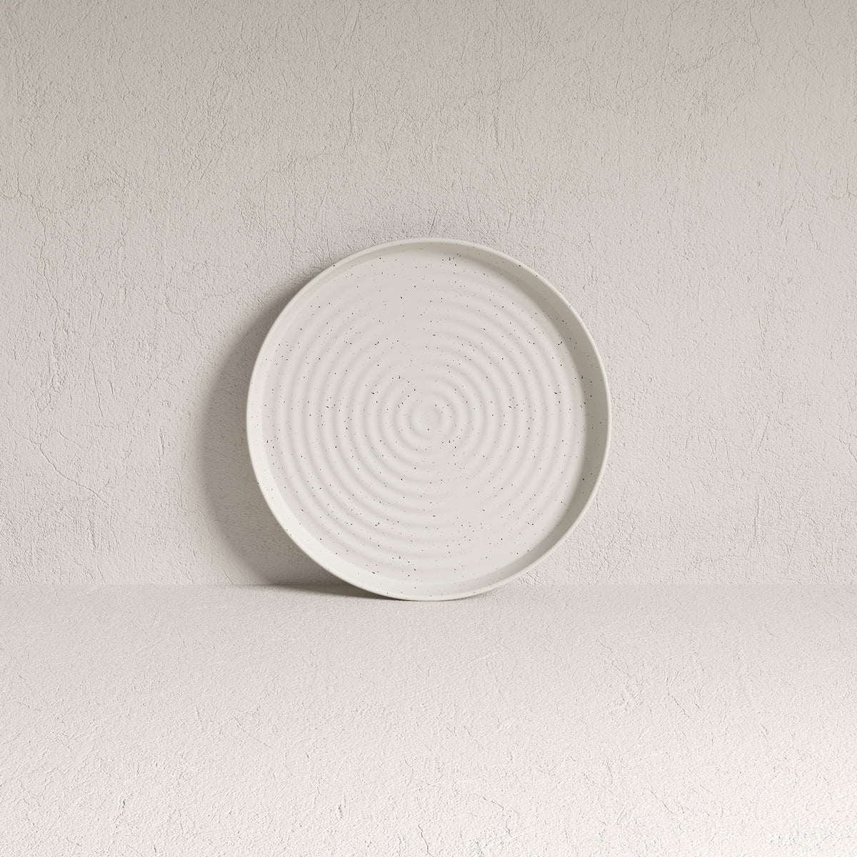 Ensemble de vaisselle, 12 pièces, grès, blanc cassé moucheté, nervuré – vue 4