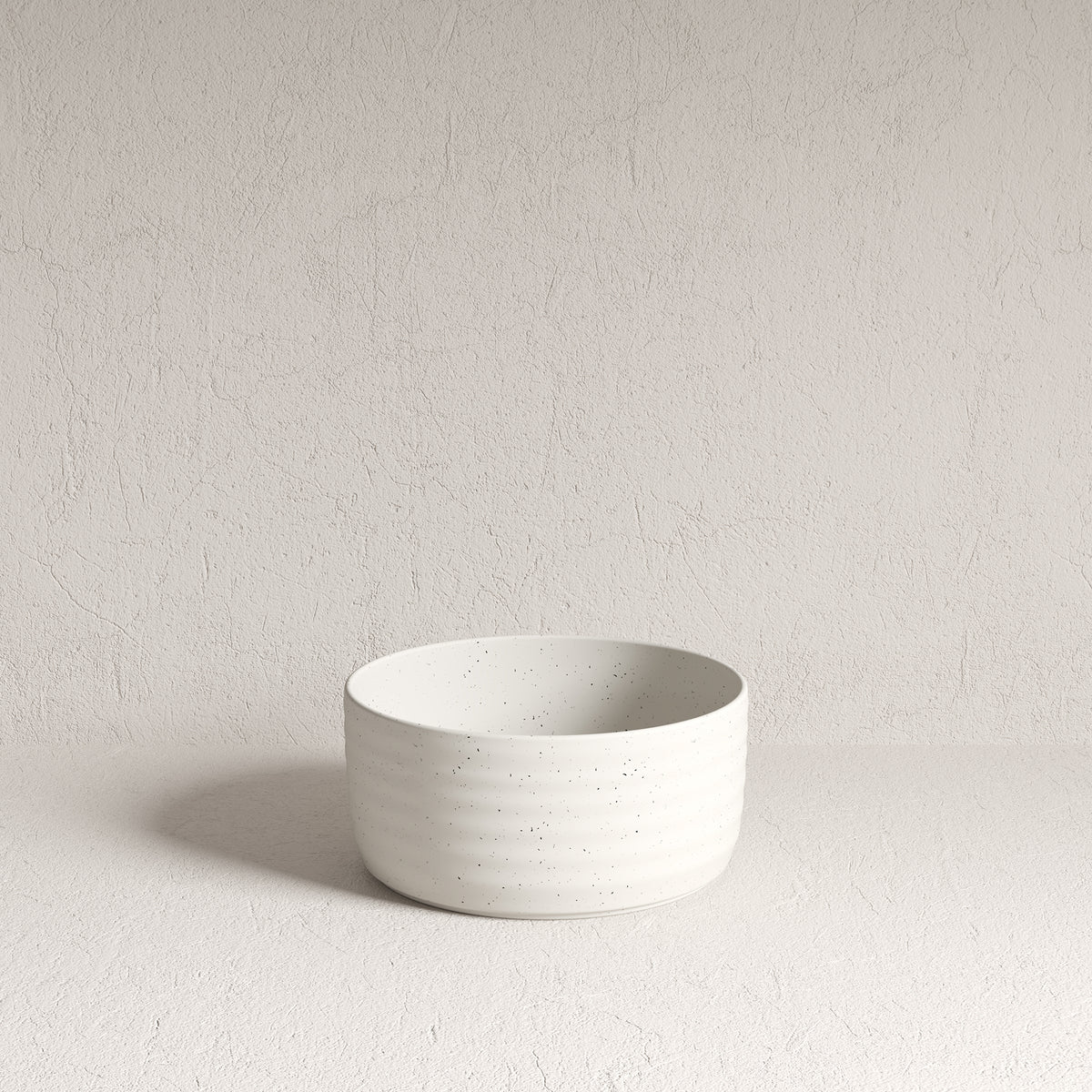 Dinnerware Set, 12-Piece, Stoneware, Speckled Off-White, Ribbed – view 5