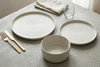 Dinnerware Set, 12-Piece, Stoneware, Speckled Off-White, Ribbed – view 8
