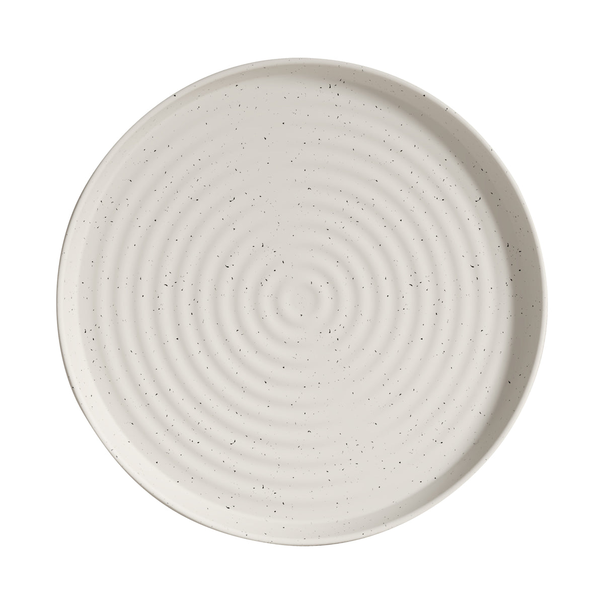 Dinnerware Set, 12-Piece, Stoneware, Speckled Off-White, Ribbed – view 9
