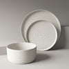 Dinnerware Set, 12-Piece, Stoneware, Speckled Off-White, Ribbed – view 13