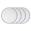 Assiettes plates en grès, ensemble de 4, 26,5 cm, blanc à rebord noir – vue 5