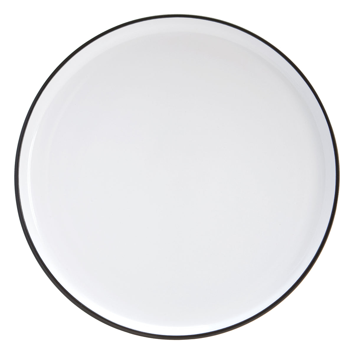 Dinner Plates, Set of 4, Stoneware, 26.5 cm (10.4 in), White with Black Rim – view 6