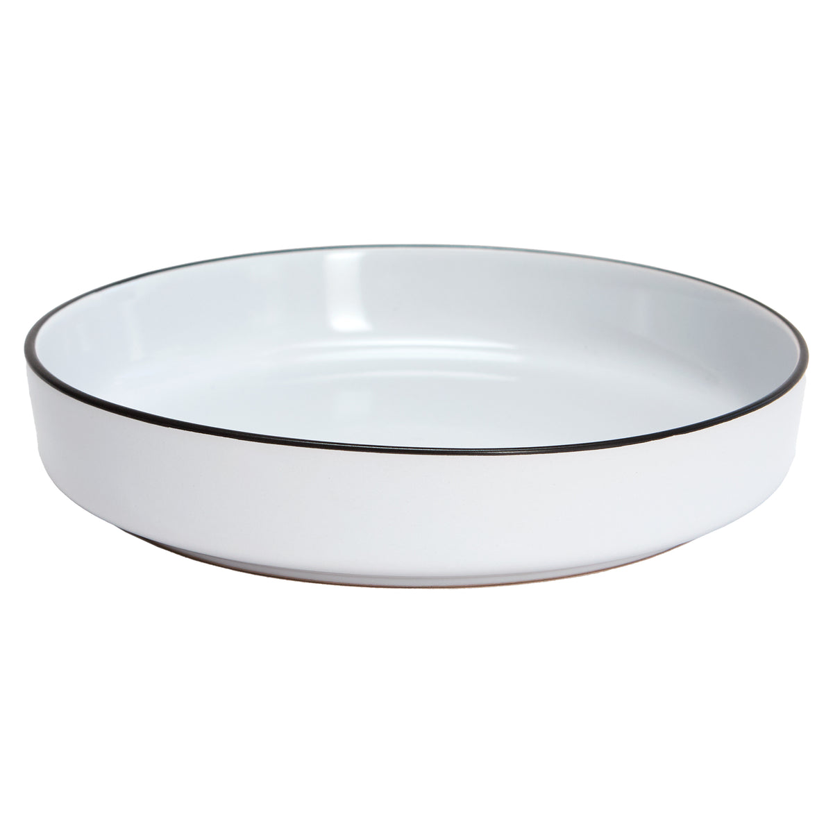 Pasta Bowls, Set of 4, Stoneware, 20 cm (7.9 in), White with Black Rim – view 6