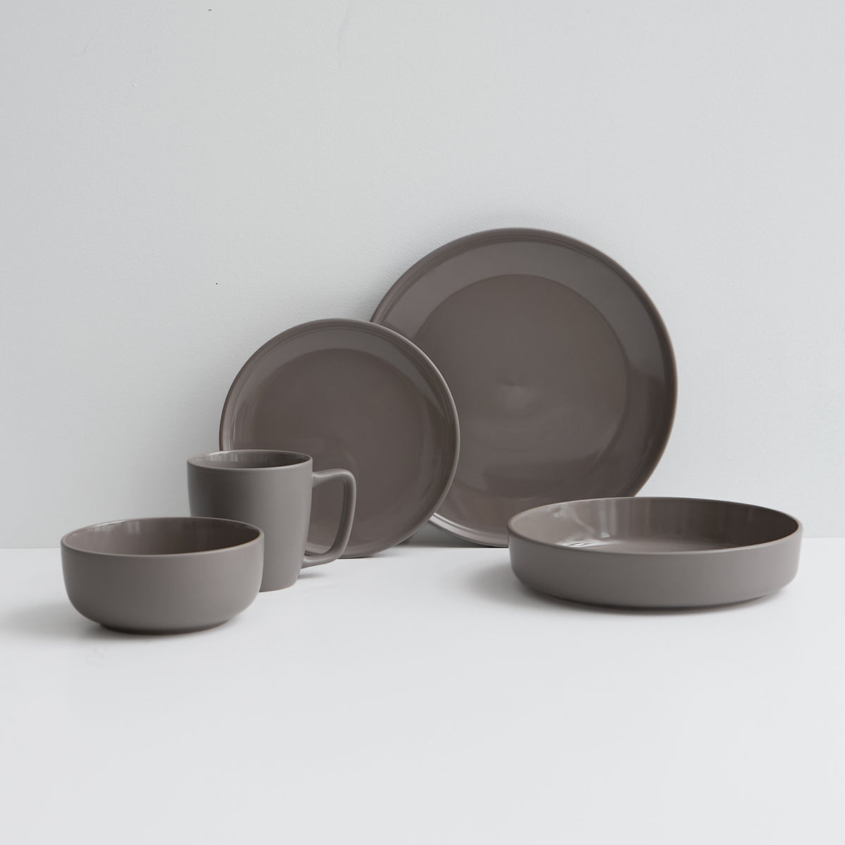 Bols à pâtes en grès, ensemble de 4, 22 cm, taupe – vue 6