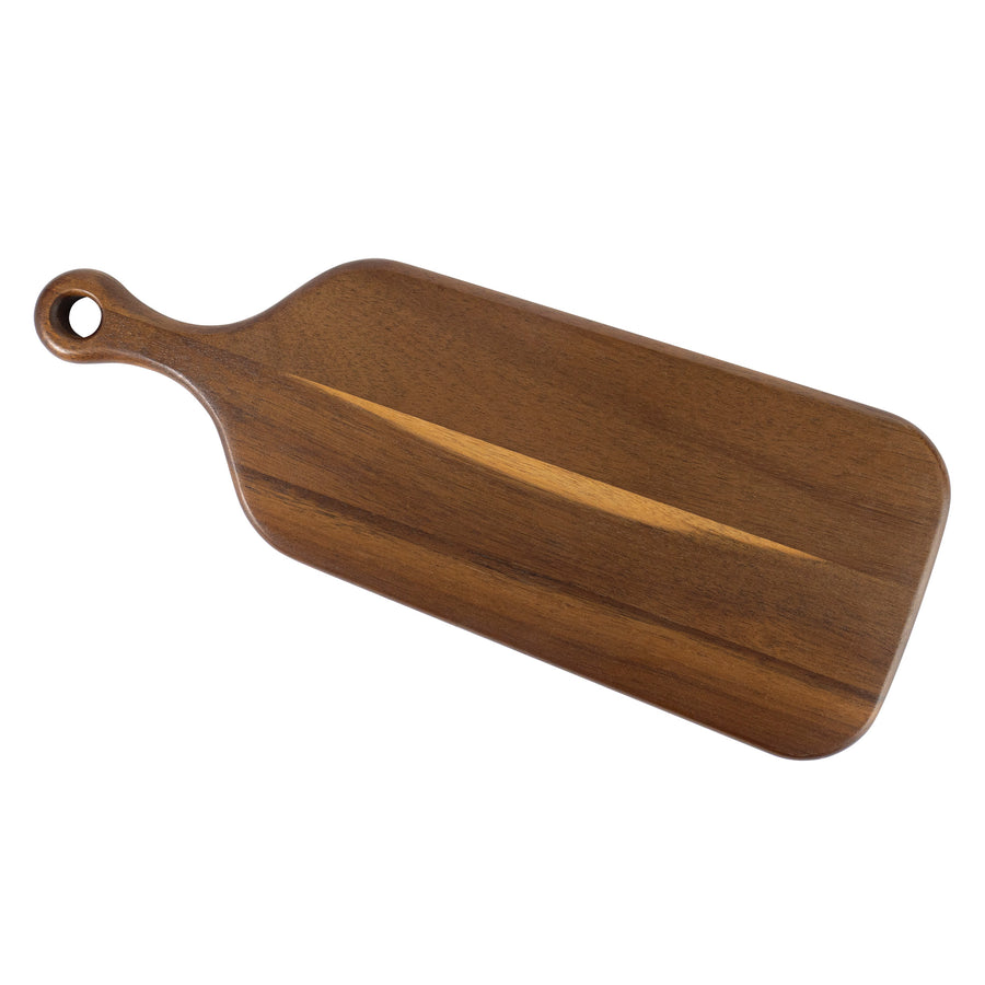 Acacia wood serving board with long handle, 43 x 16.5 cm