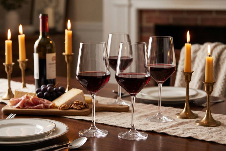 Red Wine Glasses, Set of 4, 435 ml (14.7 oz) Stemmed, lifestyle