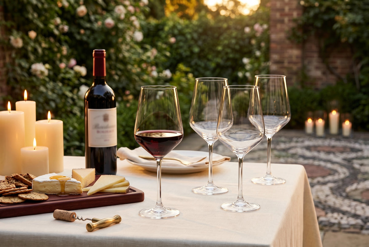 Red Wine Glasses Bolero in a styled setting