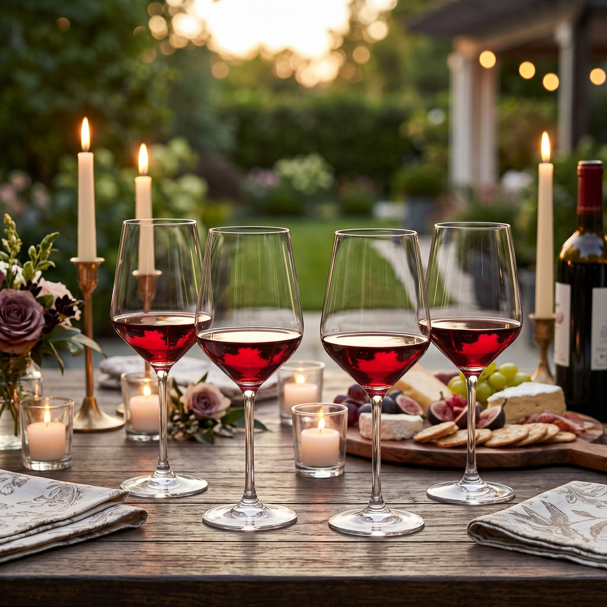 Red Wine Glasses Bolero in a styled setting