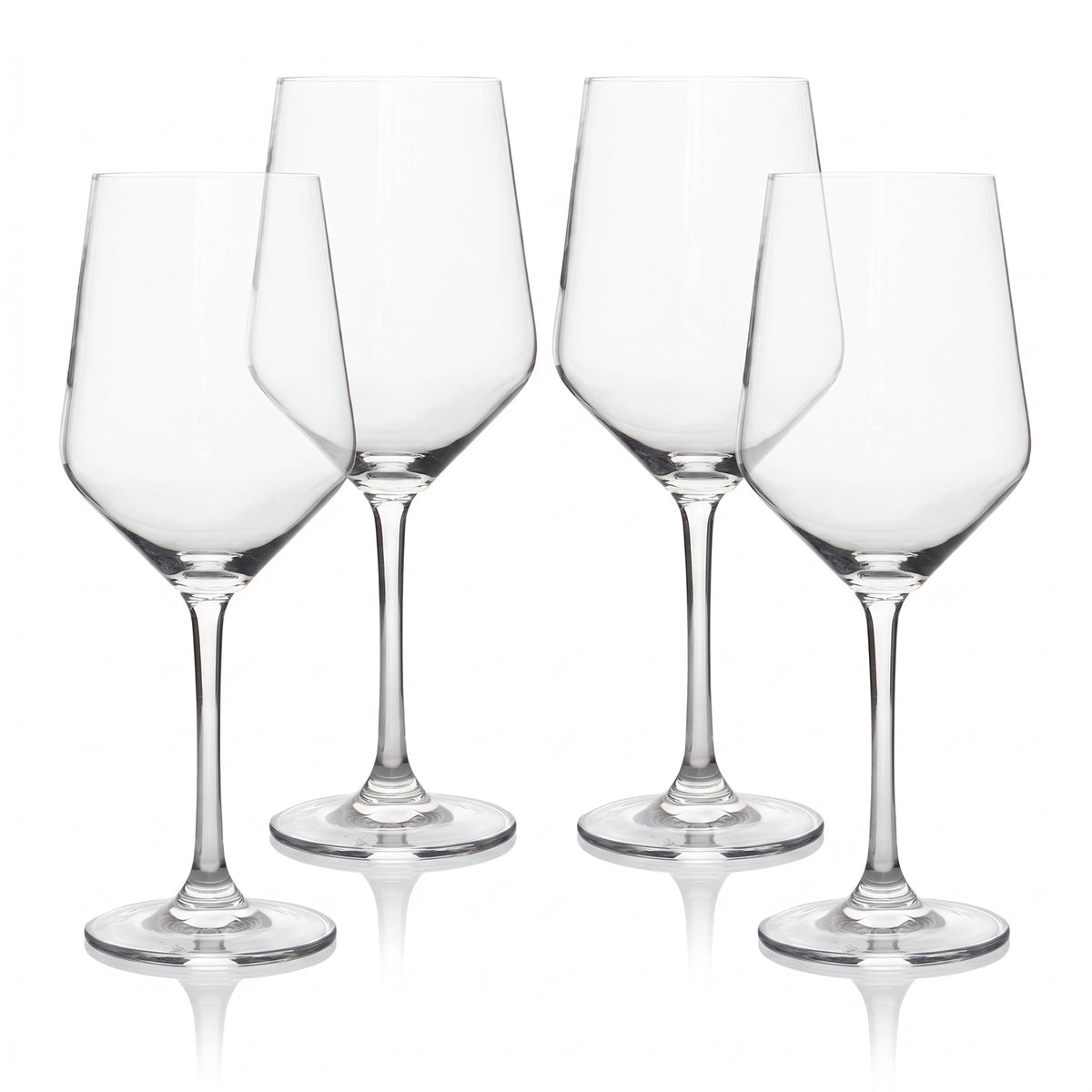 Red Wine Glasses, set of 4, on white