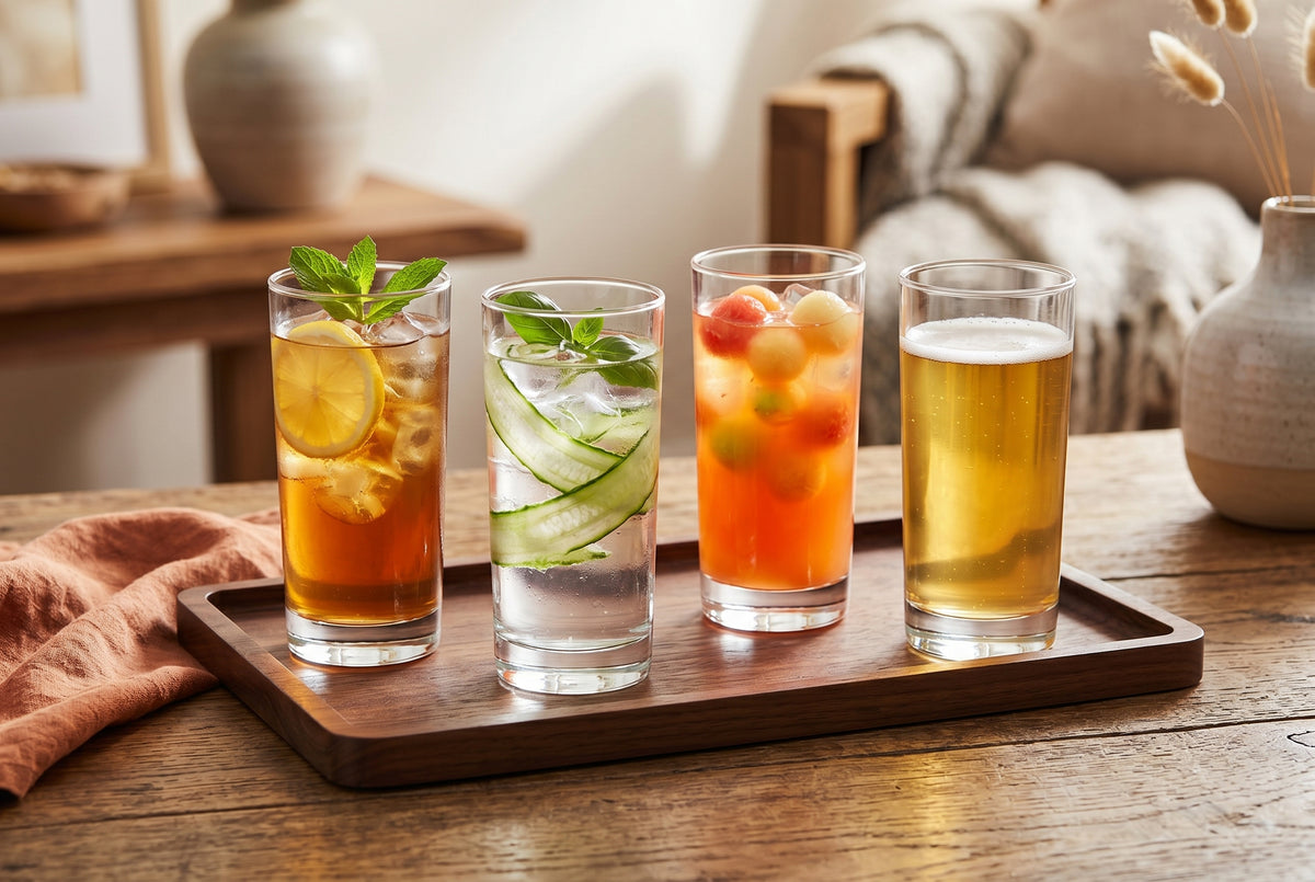 Highball Glasses, Set of 4, 460 ml (15.6 oz) Tall Drinking Glasses, lifestyle