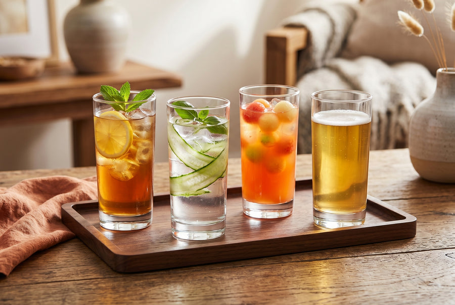 Highball Glasses, Set of 4, 460 ml (15.6 oz) Tall Drinking Glasses, lifestyle