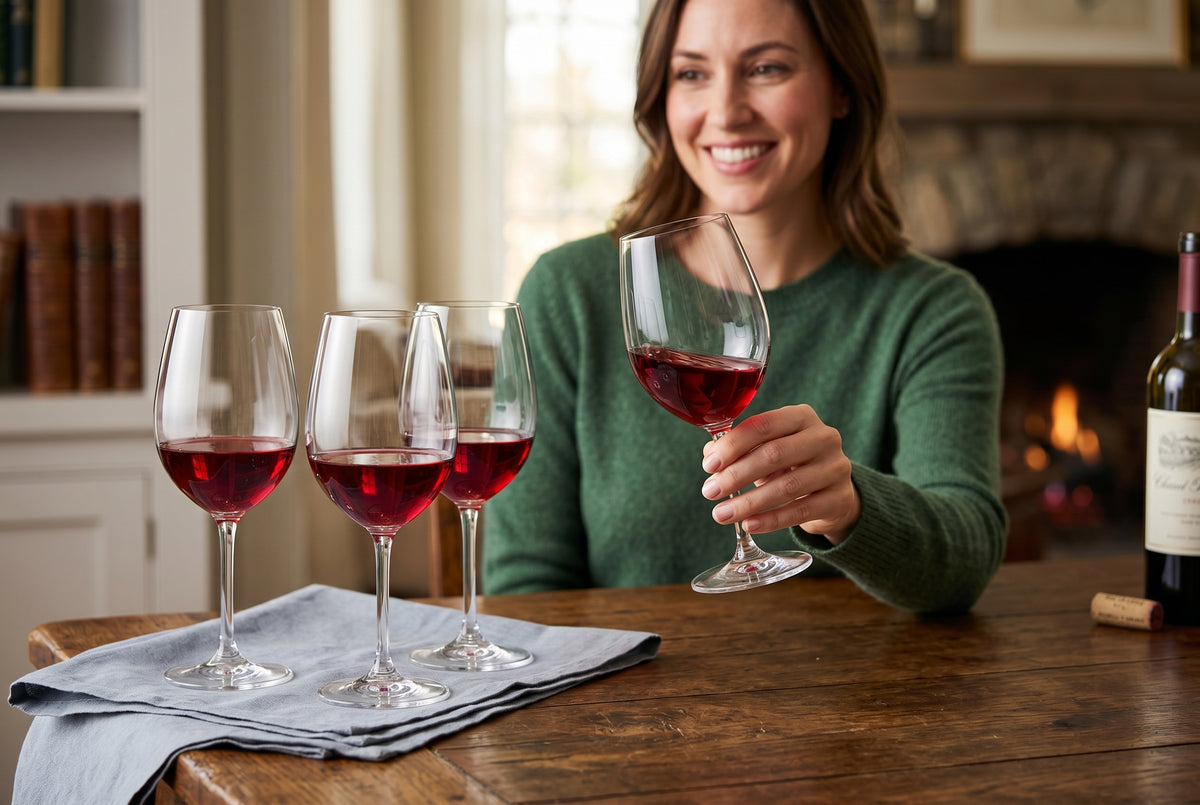 Red Wine Glasses Prestige in a styled setting