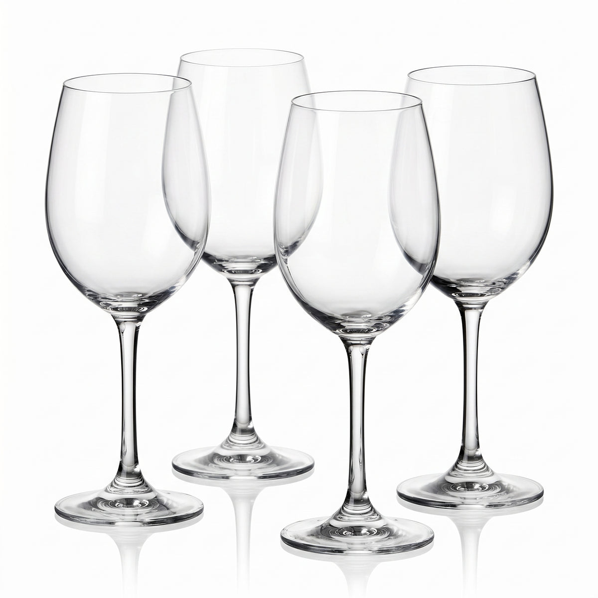 Red Wine Glasses, set of 4, on white
